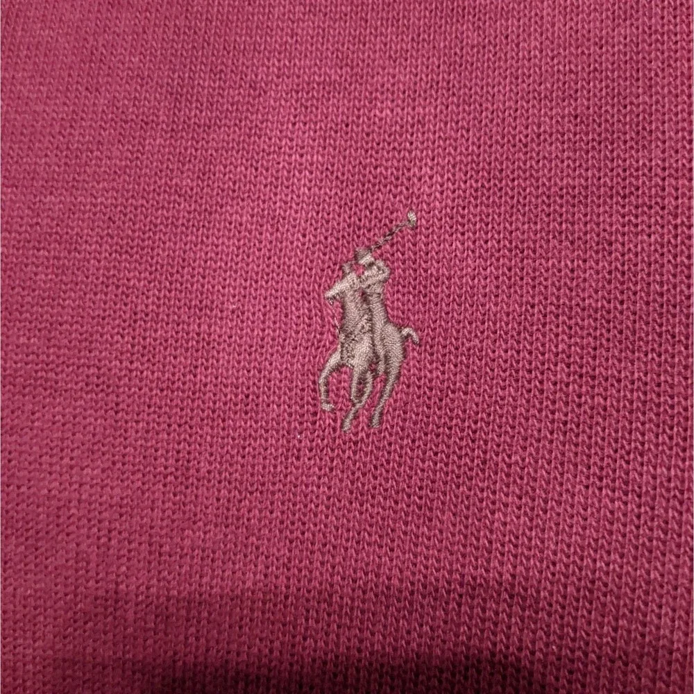 POLO RALPH LAUREN Men Quarter Zip Cotton Knit Shirt Maroon XL